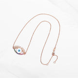 925 Silver Evil Eye Pendant Necklace with Zircon - Fine Jewelry