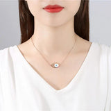 925 Silver Evil Eye Pendant Necklace with Zircon - Fine Jewelry