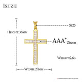 925 Silver Baguette Cross Pendant Iced CZ Womens Necklace