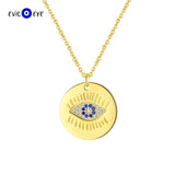 S925 Evil Eye Round Pendant Necklace Zircon for Women Girls Men
