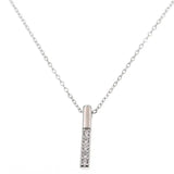 925 Silver Crystal Square Bar Pendant Necklace for Bride Wedding