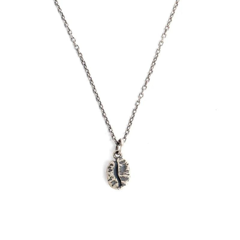 925 Silver Coffee Bean Pendant Choker Vintage Necklace