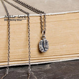 925 Silver Coffee Bean Pendant Choker Vintage Necklace