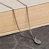 925 Silver Coffee Bean Pendant Choker Vintage Necklace