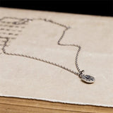 925 Silver Coffee Bean Pendant Choker Vintage Necklace