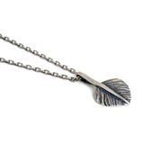 Vintage Silver Feather Pendant Necklace for Women