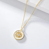 Sterling Silver Evil Eye Necklace Micro Pave Zircon Pendant