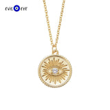 Sterling Silver Evil Eye Necklace Micro Pave Zircon Pendant