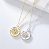 Sterling Silver Evil Eye Necklace Micro Pave Zircon Pendant
