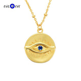 925 Silver Zircon Evil Eye Necklace Long Chain Pendant for Women