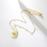 925 Silver Zircon Evil Eye Necklace Long Chain Pendant for Women
