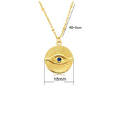 925 Silver Zircon Evil Eye Necklace Long Chain Pendant for Women
