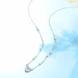 Pink Heart Pendant Necklace 925 Sterling Silver Y2K Jewelry