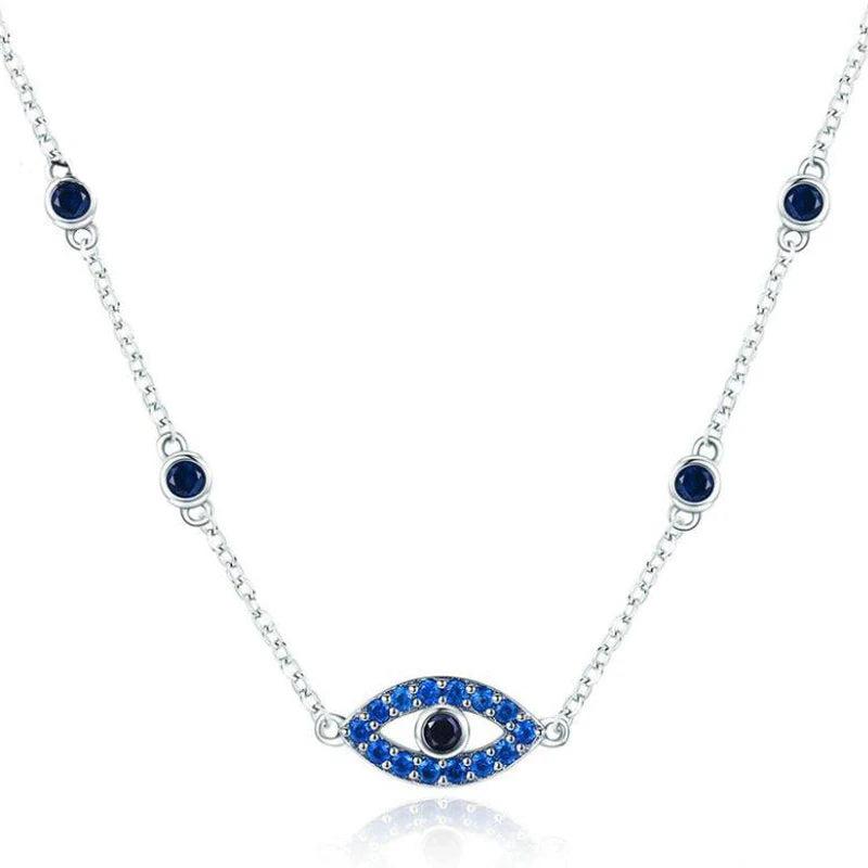 925 Sterling Silver Evil Eye Pendant Necklace for Women Girls