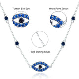 925 Sterling Silver Evil Eye Pendant Necklace for Women Girls