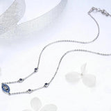 925 Sterling Silver Evil Eye Pendant Necklace for Women Girls