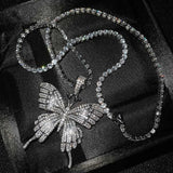Women's Zircon Butterfly Necklace Charm Long Chains Sweater Choker