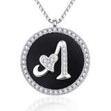 NUNCAD 925 Silver 26 Letter Zircon Pendant Necklace Women Jewelry Gift