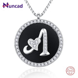 NUNCAD 925 Silver 26 Letter Zircon Pendant Necklace Women Jewelry Gift