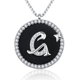 NUNCAD 925 Silver 26 Letter Zircon Pendant Necklace Women Jewelry Gift