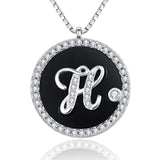NUNCAD 925 Silver 26 Letter Zircon Pendant Necklace Women Jewelry Gift