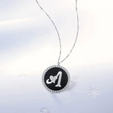 NUNCAD 925 Silver 26 Letter Zircon Pendant Necklace Women Jewelry Gift