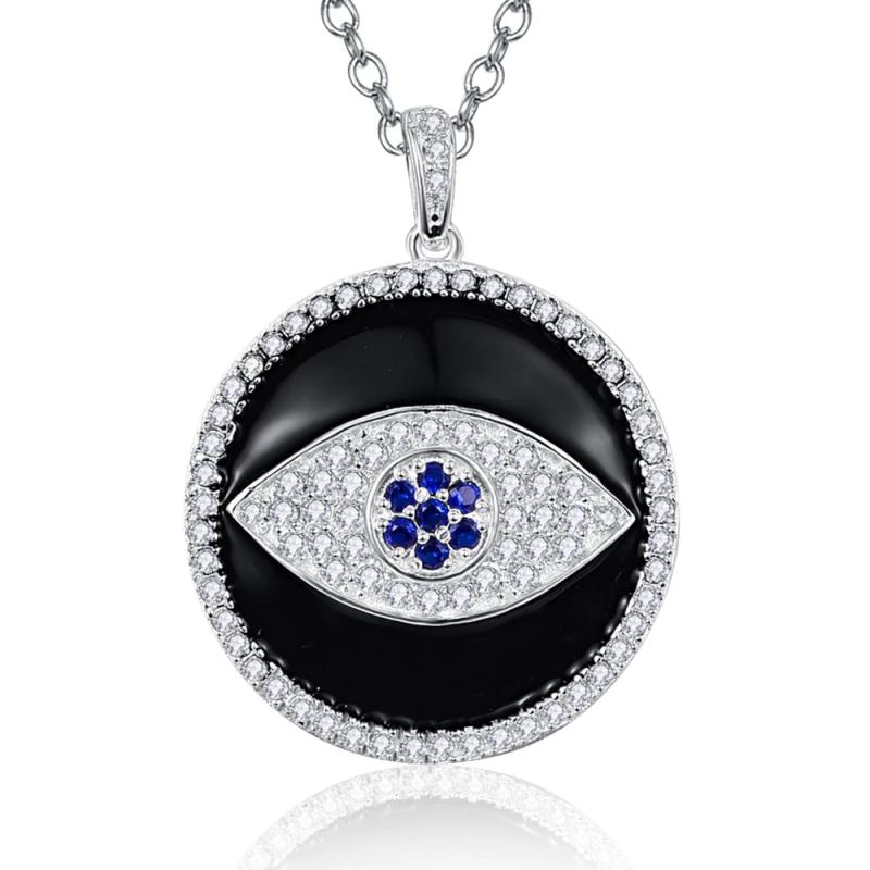 NUNCAD 925 Silver Devil Eye Pendant Necklace Women Jewelry