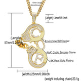 Rhinestone Men Necklace Ice Out Cubic Zircon Pendant Silver