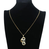 Rhinestone Men Necklace Ice Out Cubic Zircon Pendant Silver