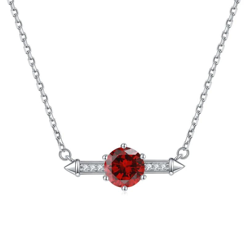 Zircon Birthstone Necklace S925 Sterling Silver Clavicle Chain