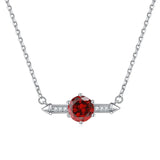 Zircon Birthstone Necklace S925 Sterling Silver Clavicle Chain