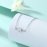 Zircon Birthstone Necklace S925 Sterling Silver Clavicle Chain