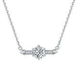 Zircon Birthstone Necklace S925 Sterling Silver Clavicle Chain