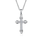 925 Silver Cross Zircon Choker Necklace Chain Women Necklace