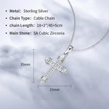 925 Silver Cross Zircon Choker Necklace Chain Women Necklace