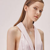 925 Silver Cross Zircon Choker Necklace Chain Women Necklace