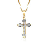 925 Silver Cross Zircon Choker Necklace Chain Women Necklace