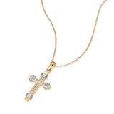 925 Silver Cross Zircon Choker Necklace Chain Women Necklace