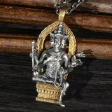 Retro Four-sided Buddha Lucky Transfer Necklace Pendant