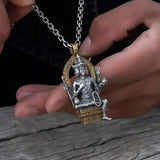 Retro Four-sided Buddha Lucky Transfer Necklace Pendant