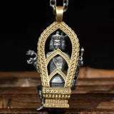 Retro Four-sided Buddha Lucky Transfer Necklace Pendant