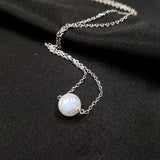Moonstone Gemstone 925 Silver Choker Necklace for Women