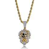 Men's Lion Head Pendant Necklace Hip Hop Chain
