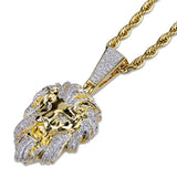 Men's Lion Head Pendant Necklace Hip Hop Chain
