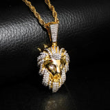 Men's Lion Head Pendant Necklace Hip Hop Chain