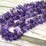 Purple Amethyst Beads Long Necklace Drop