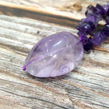 Purple Amethyst Beads Long Necklace Drop