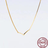925 Sterling Silver V-shaped Wish Shining Pan Necklace for Women