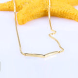 925 Sterling Silver V-shaped Wish Shining Pan Necklace for Women