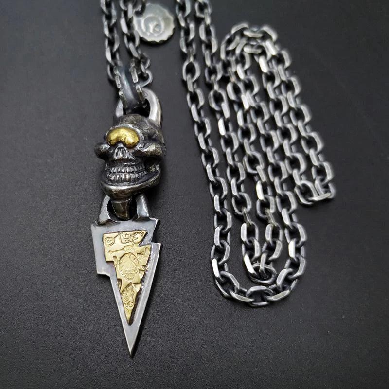 Lightning Skull Necklace Retro Style Jewelry